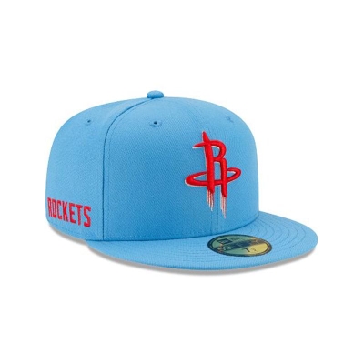 Blue Houston Rockets Hat - New Era NBA City Edition Alt 59FIFTY Fitted Caps USA0231497